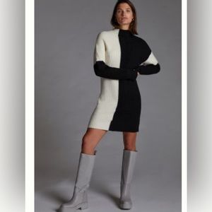 DAILY PRACTICE BY ANTHROPOLOGIE COLORBLOCKED SWEATER TUNIC DRESS